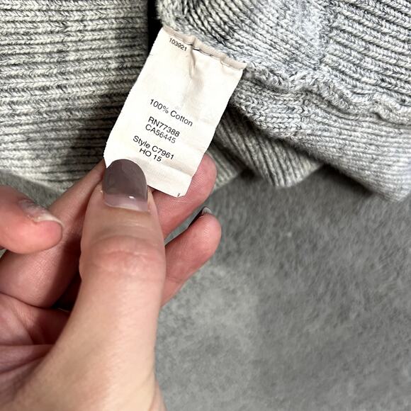 J Crew Cardigan Mens L Gray Knit Lambswool Shawl Neck Sweater Grandpa Basic - Picture 10 of 10